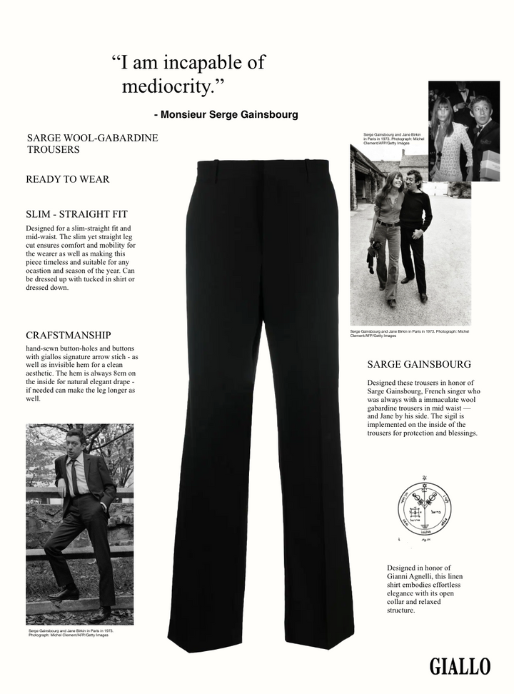 V. WOOL GABARDINE TROUSERS